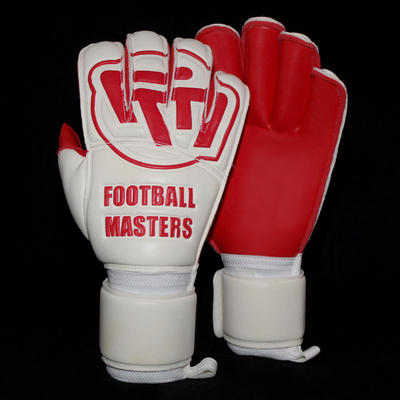 Rękawice Football Masters White Red Contact Grip RF